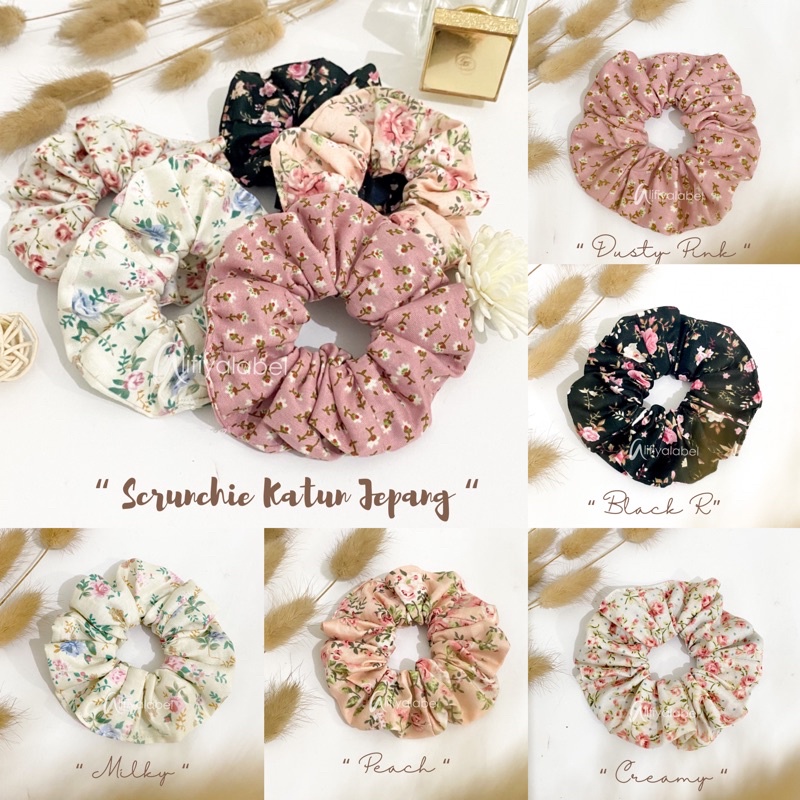 SCRUNCHIE PREMIUM TALI RAMBUT IKAT RAMBUT KATUN JEPANG