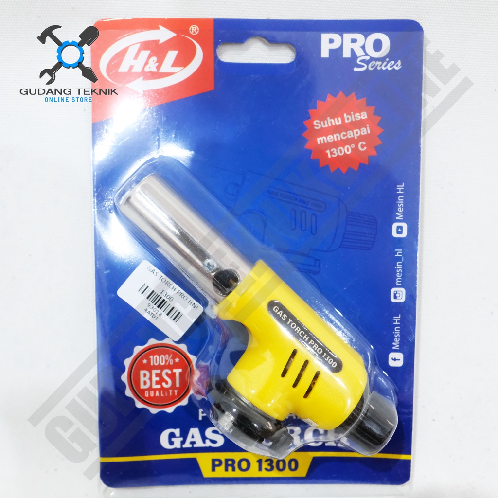 Gas Torch HNL H&amp;L HL PRO 1300 BUTTON TRIGGER / Kepala Pematik Api Gas Portable - Flame Gun Blow HNL HL1300