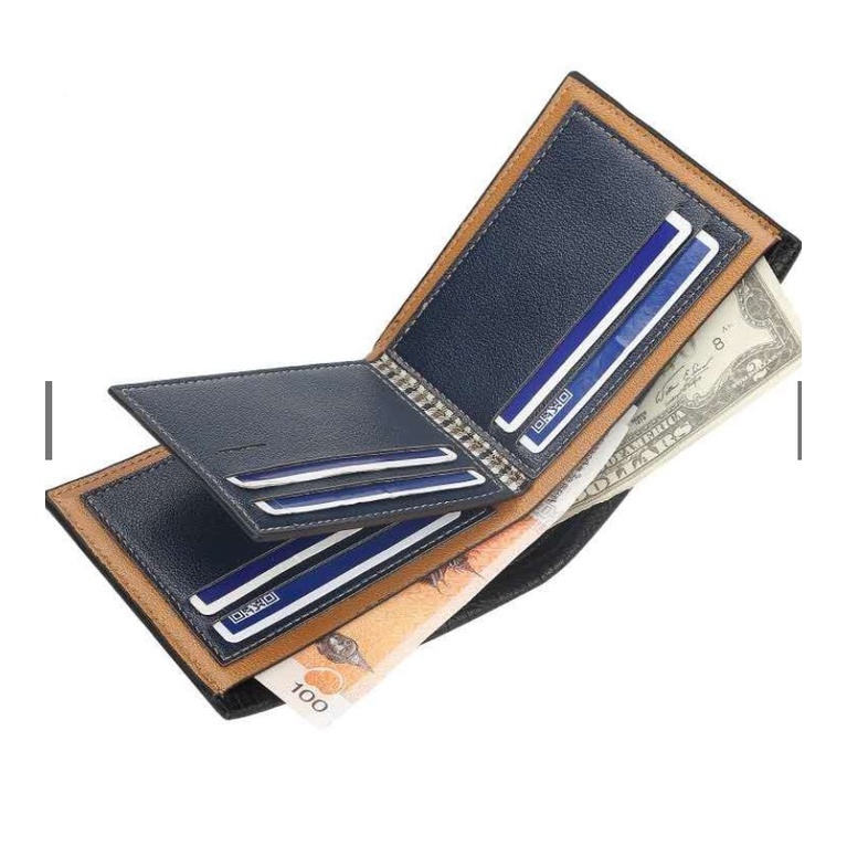 Dompet Pria hitam model lipat bahan premium ready stok