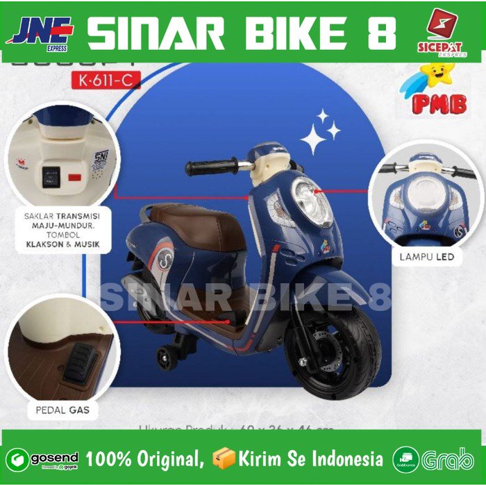 Motor Motoran Aki PMB Scoopy K611 C Mainan Anak