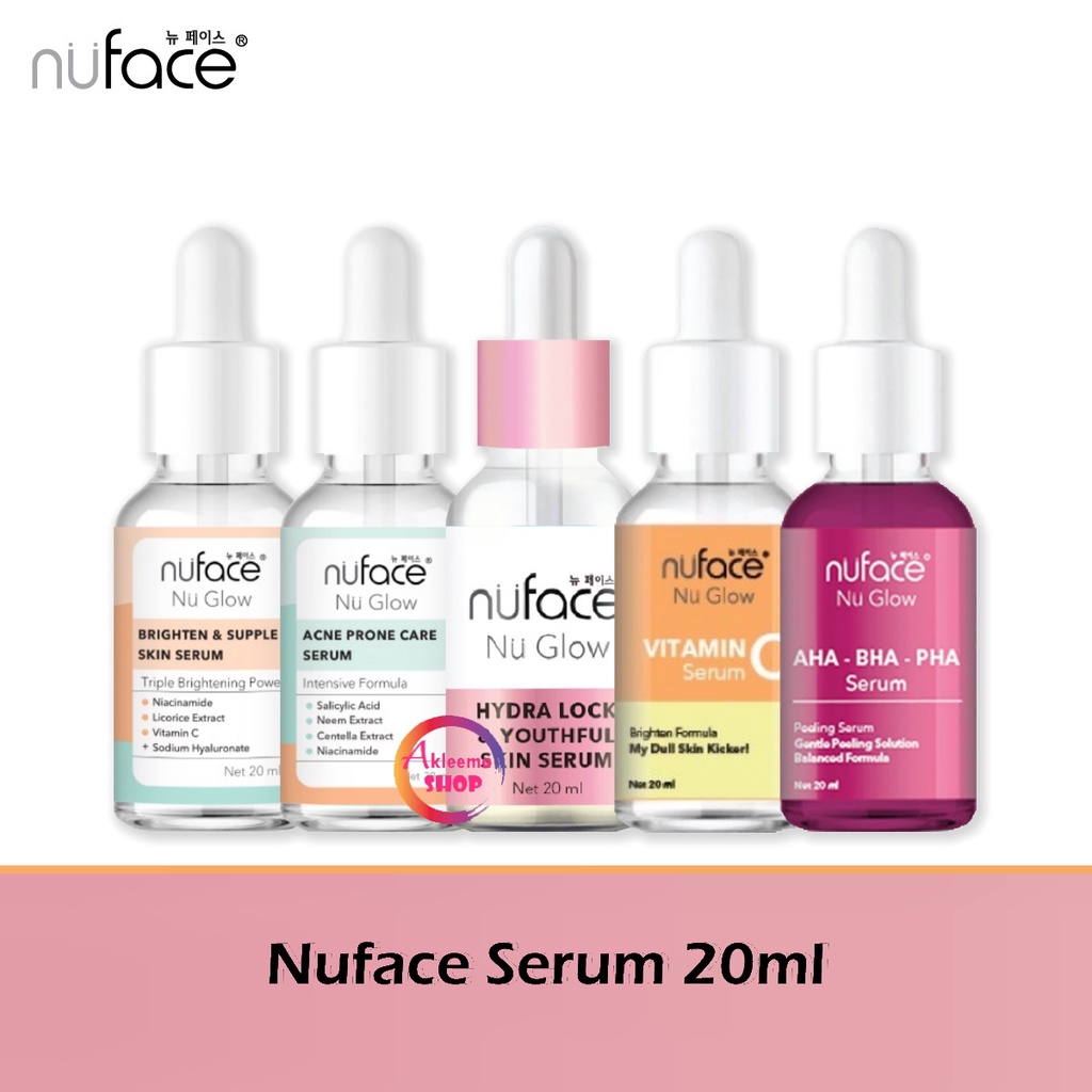 Nuface Nu Glow Serum Brighten &amp; Supple Skin | Acne Prone Care | Hydra Lock &amp; Youthful Skin | Vitamin C | AHA BHA PHA