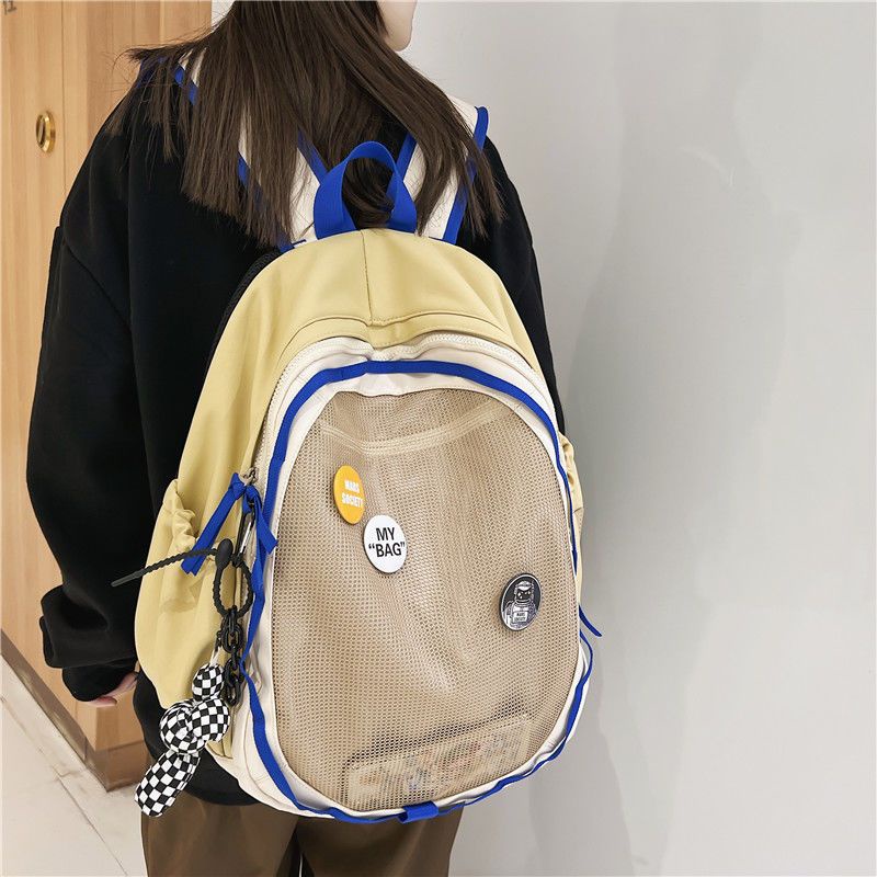 tas sekolah aesthetic ransel mini import sera✿✿Jepang ins niche desain rasa asli tas sekolah wanita kapasitas sera✿✿Jepang ins niche desain rasa asli tas sekolah wanita kapasitas besar kasual mahasiswa ransel pria retro ransel pasang