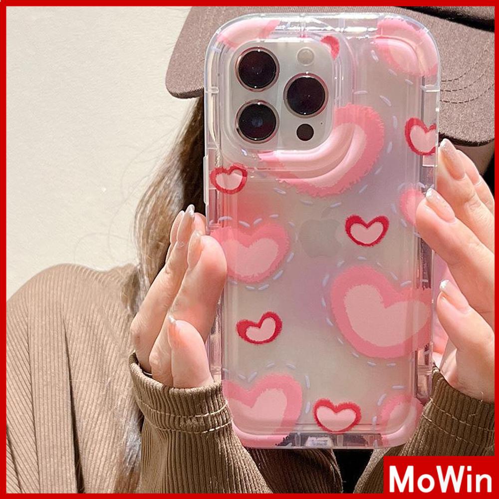 For iPhone 14 Pro Max iPhone Case Thickened TPU Soft Case Clear Case Airbag Shockproof Pink Heart Shape Compatible with For iPhone 13 Pro Max 12 Pro Max 11 Pro Max 7plus XR xs max