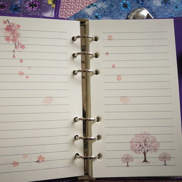 ⊕❍Sera notebook binder A6 binder diary dengan kunci kecil segar kata sandi kunci notepad halaman warna notebook