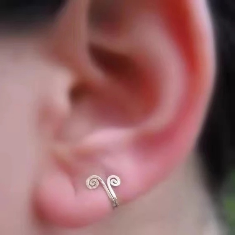 Anting Klip Hidung / Telinga Palsu Model Siput Untuk Wanita