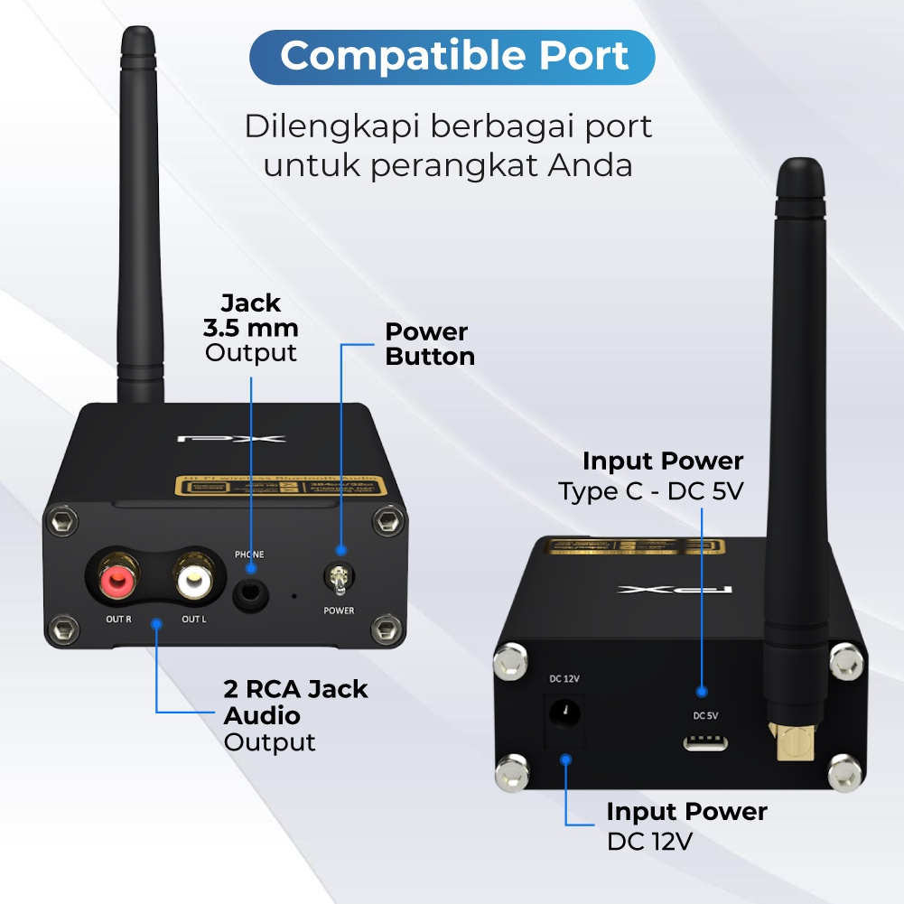 Bluetooth Audio Receiver 5.1 aptX Adaptive HiFi Stereo PX BTR-Pro