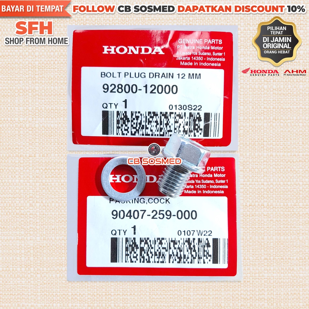 Baut Tap Oli Mesin CBR 150R CBU Ring Baut Pembuangan Oli CBR 150R K45A K45G K45R Original Honda AHM 