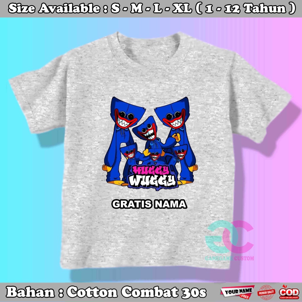 Tshirt Kaos Anak Laki Laki Huggy Wuggy Kembar - Baju Anak Game Poppy Playtime 263