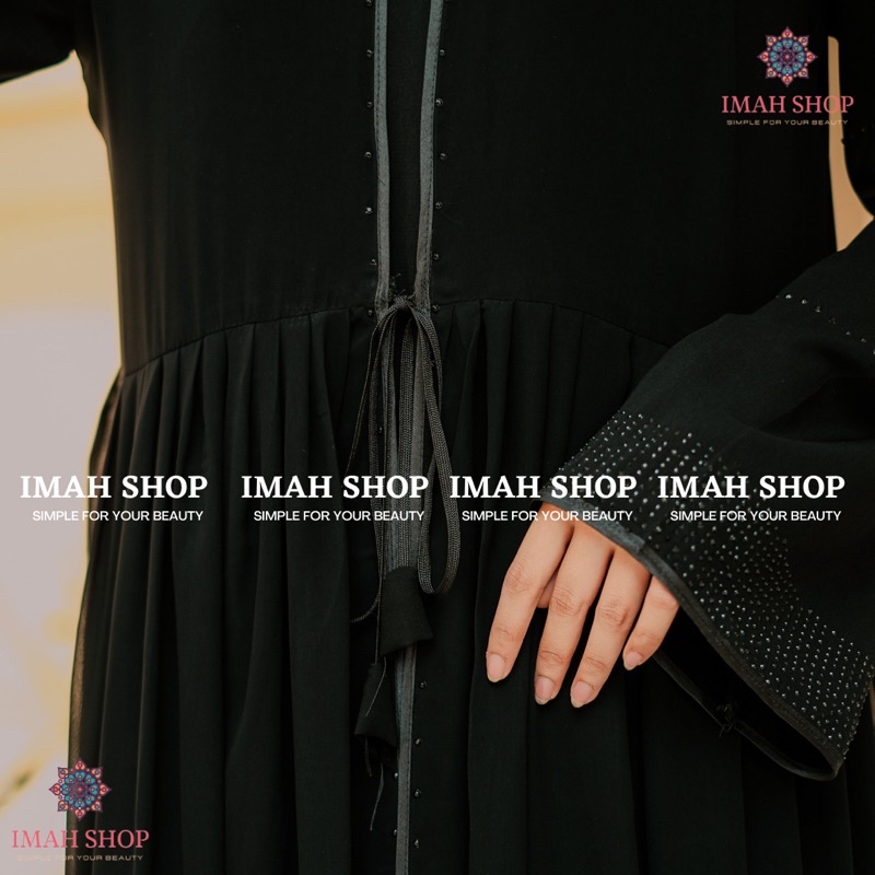 Gamis Turkey Abaya Haura Swarovski Dubai Gamis Saudi Dress Muslim Exclusive Imah Shop Busana Muslim Terbaru Murah Laris 857