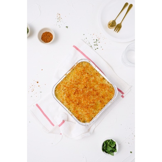 

Baked creamy penne alfredo