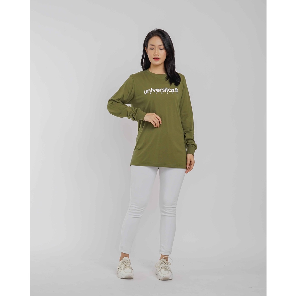 Kaos oblong lengan panjang-Army Pria/Wanita
