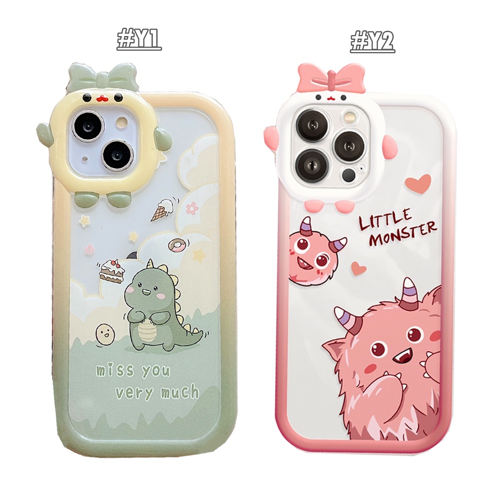 Soft Case Lensa Motif Dinosaurus Untuk iPhone 14 11 12 13 Pro MAX 7 8 Plus 6s Plus XR 14 Plus XS MAX SE 2020