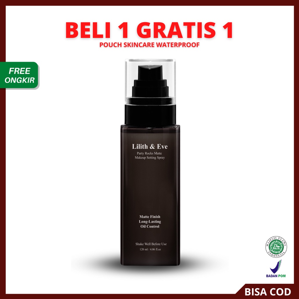 [ FREE GIFT ] Lilith and Eve Setting Spray Party Rocks Matte Make Up Fine Mist Oil Control Make Up Tahan Lama Sampai 12 Jam - Seting Spray Makeup Lock