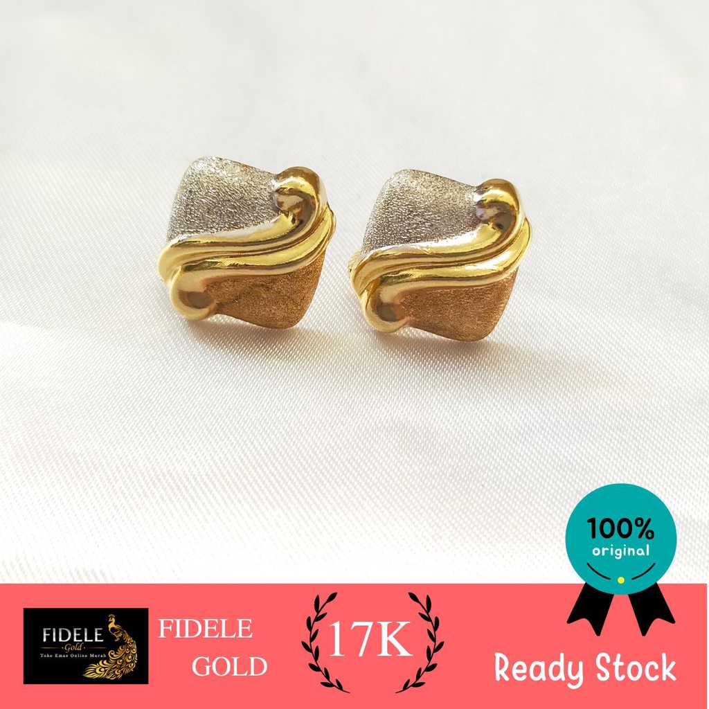 Anting Emas Doff Putih Gold Anting Emas Tua 750