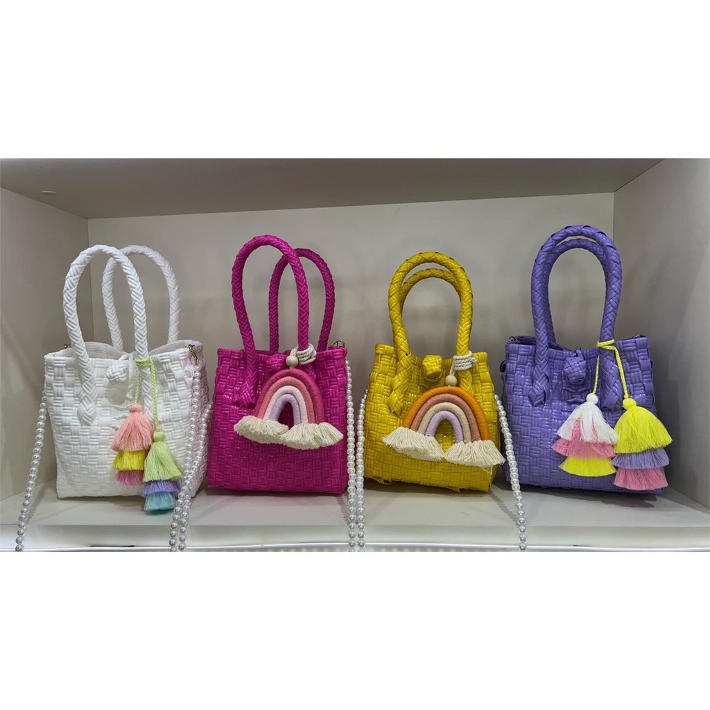 (TANPA ACCESORIES) Imut Bag Tas Jali Tas Jaly Tas Anyaman Plastik Premium Warna Pastel