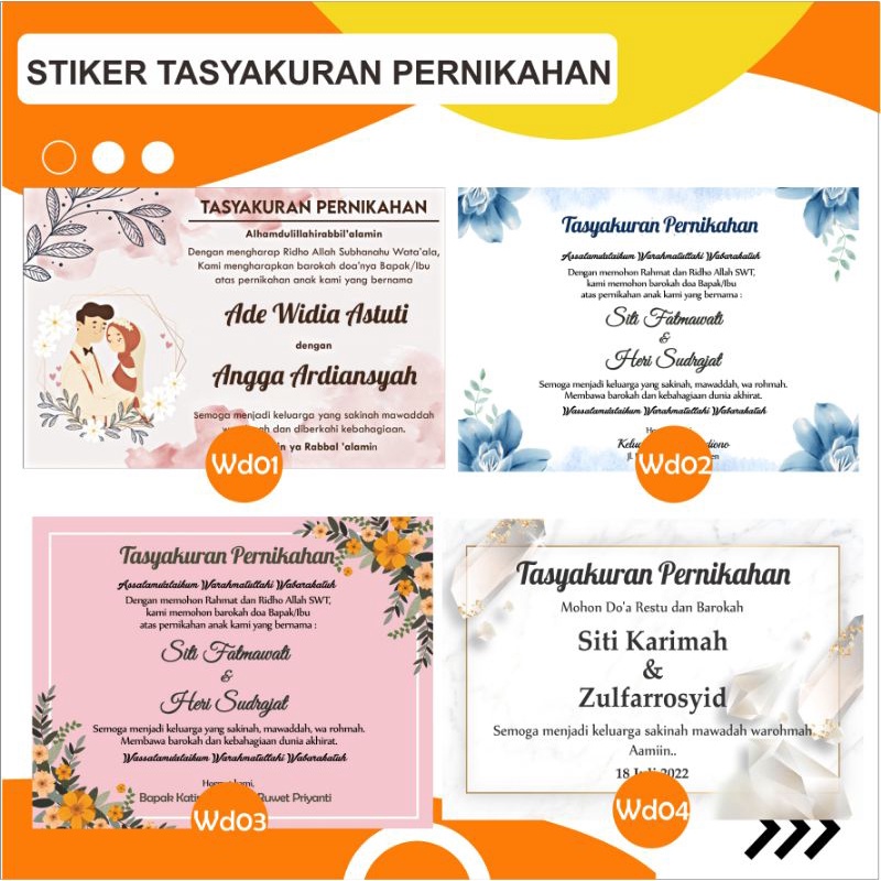 Jual Stiker Tasyakuran Pernikahan Wedding Shopee Indonesia 1409