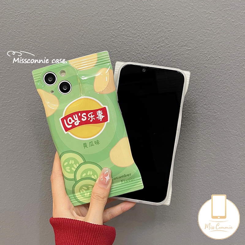 Soft Case Desain Keripik Kentang Gaya Retro Untuk iPhone 6 6s 7 8 Plus 11 12 14 13 Pro Max XR 14 Plus X XS Max SE 2020