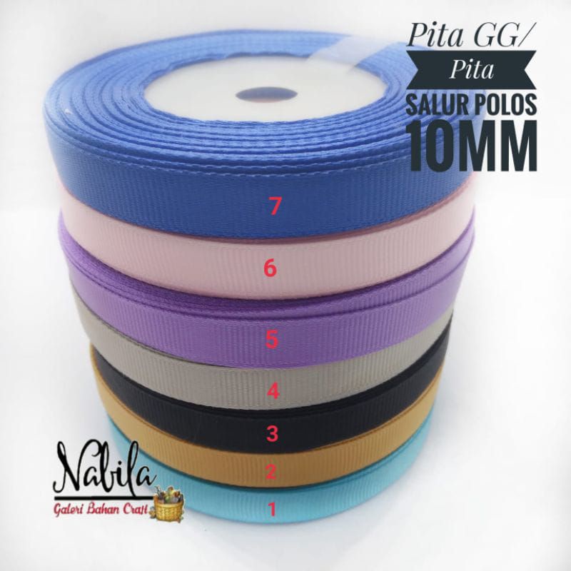 

(Roll) Pita GG/Pita Salur Polos 10mm Bahan Craft Kerajinan Tangan