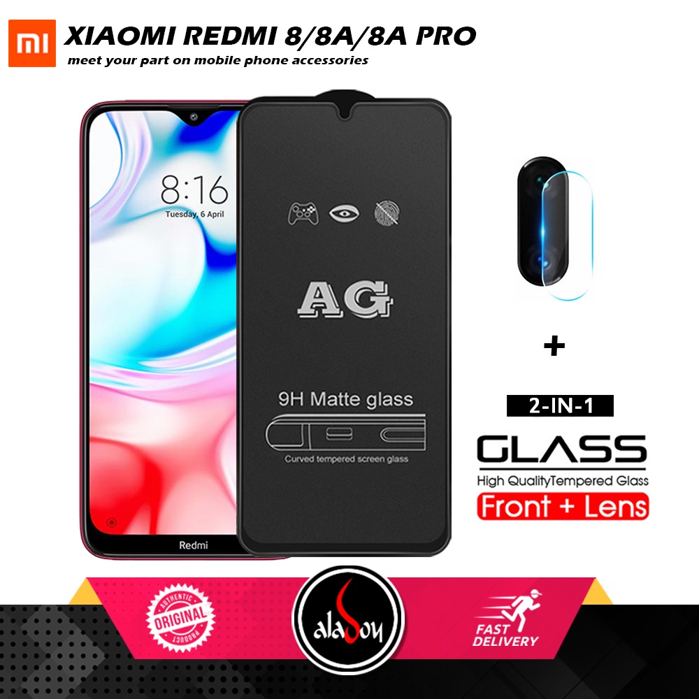 Xiaomi Redmi 8/8A/8A Pro PAKET 2IN1 Tempered Glass Matte Anti Glare Full Layar dan Tempered Glass Kamera