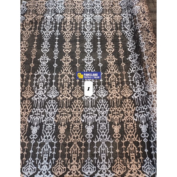 Kain Tulle Etnik Sumba Bordir 2 Warna  ||Harga Per Setengah Meter(50cm)