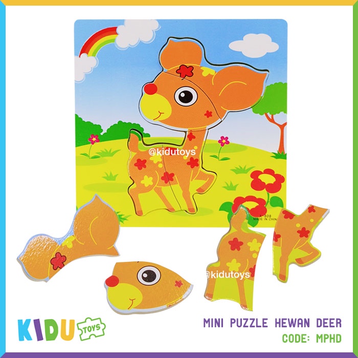 Mainan Kayu Edukasi Anak Puzzle Hewan / Mini Puzzle Hewan