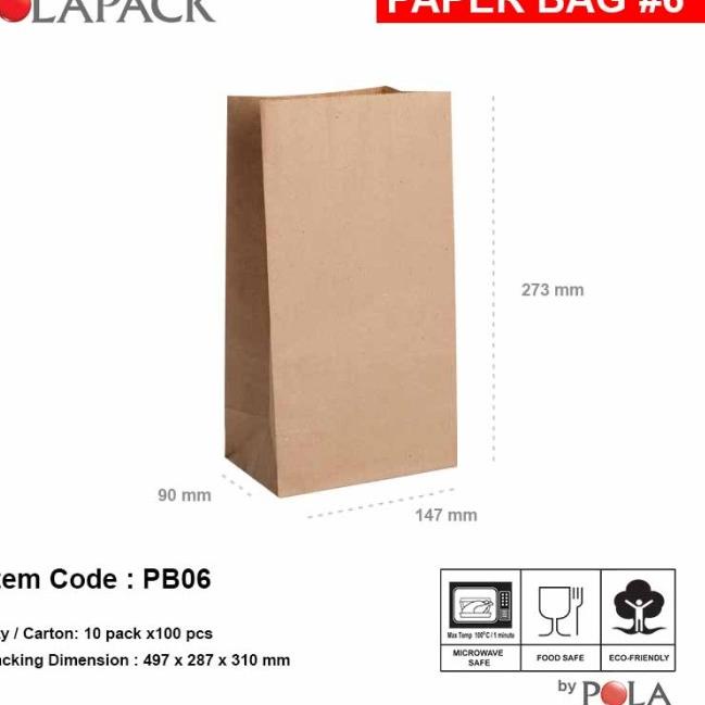 

paper bag murah / kantong kertas murah pb06- 100pcs - Coklat