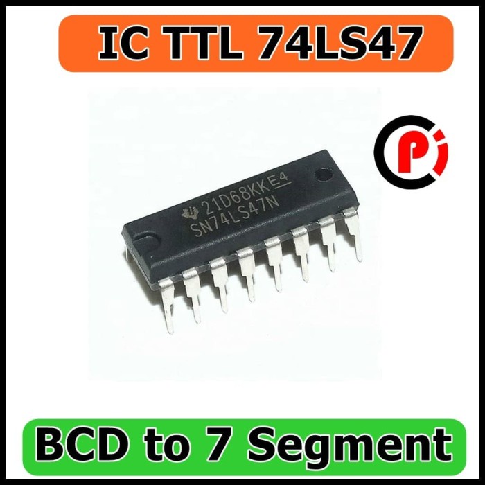 IC DIP 7447 74LS47 BCD to 7 Segment TTL