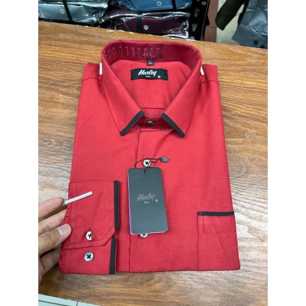 Kemeja Harley original/kemeja pria polos/kemeja polos lengan pria/kemeja Cowok polos lengan panjang