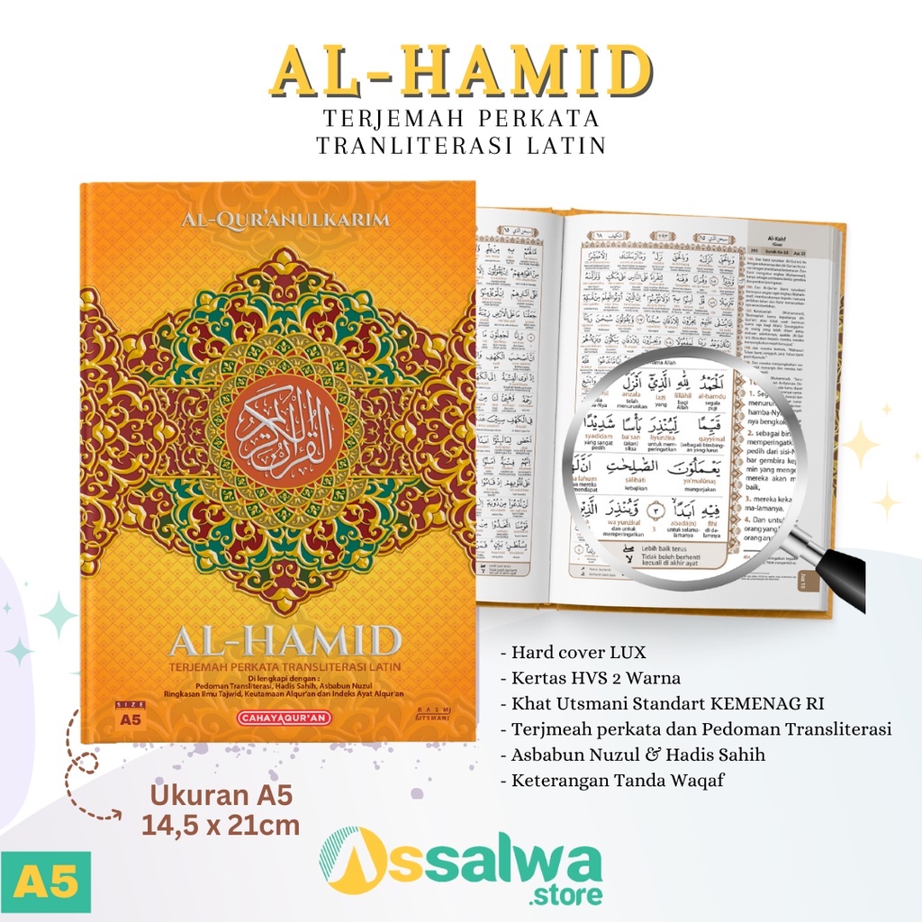 AlQuran Terjemah Per Kata Latin AL-HAMID Ukuran A5 Cahaya Qur'an