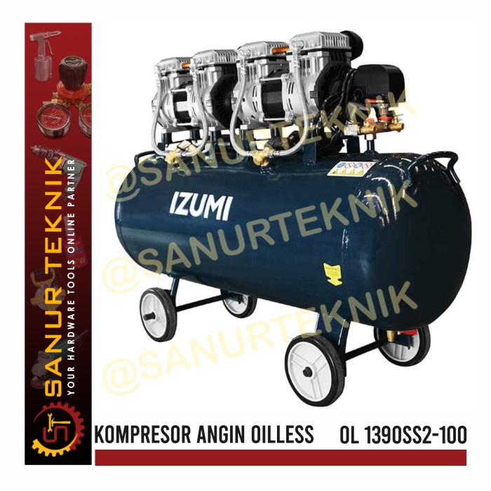 IZUMI OL 1390SS2-100 Kompressor Kompresor Angin Oilless 3.5 HP 100L