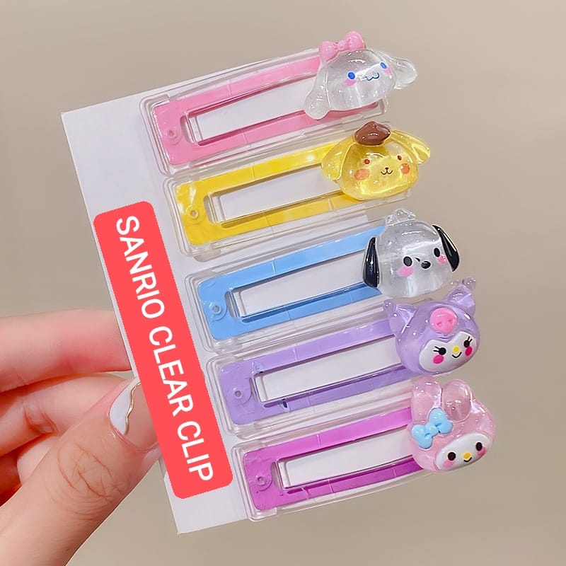 SANRIO CLEAR CLIP JEPIT RAMBUT PONI ANAK CEWEK KOREA IMPORT AKSESORIS FASHION LUCU