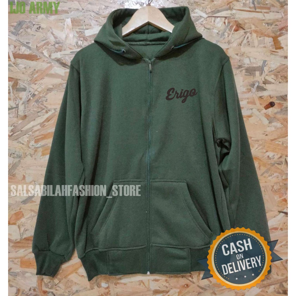 TERMURAH !! COD Jaket ziper Hoodie Pria Distro erigooOriginal Big Size Jumbo M - XXL