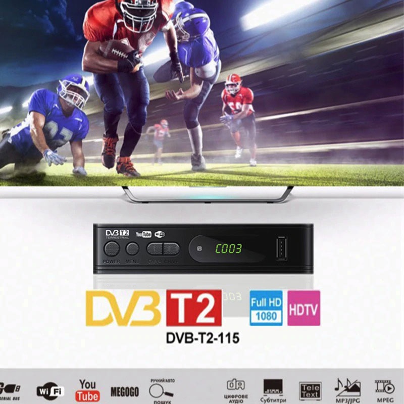 ALAT PENGUBAH TV ANALOG MENJADI TV DIGITAL / Set Top Box TV Digital H.265 1080P DVB-T2 - DZ084 - Black / ALAT TV DIGITAL