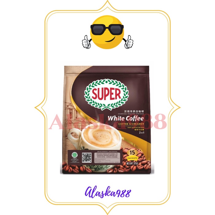 

SUPERWHITE COFFE 2IN1 / SUPER ROASTED WHITE COFFEE AND CREAM 375GR