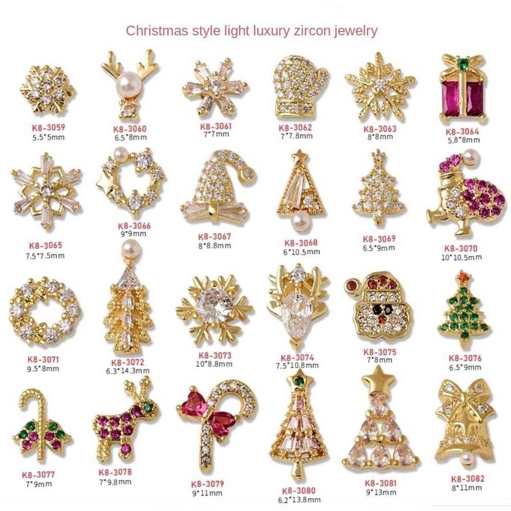 Mxbeauty Ornamen 3D Bentuk Lonceng / Rusa / Santa Claus / Pohon Natal Untuk Dekorasi Nail Art