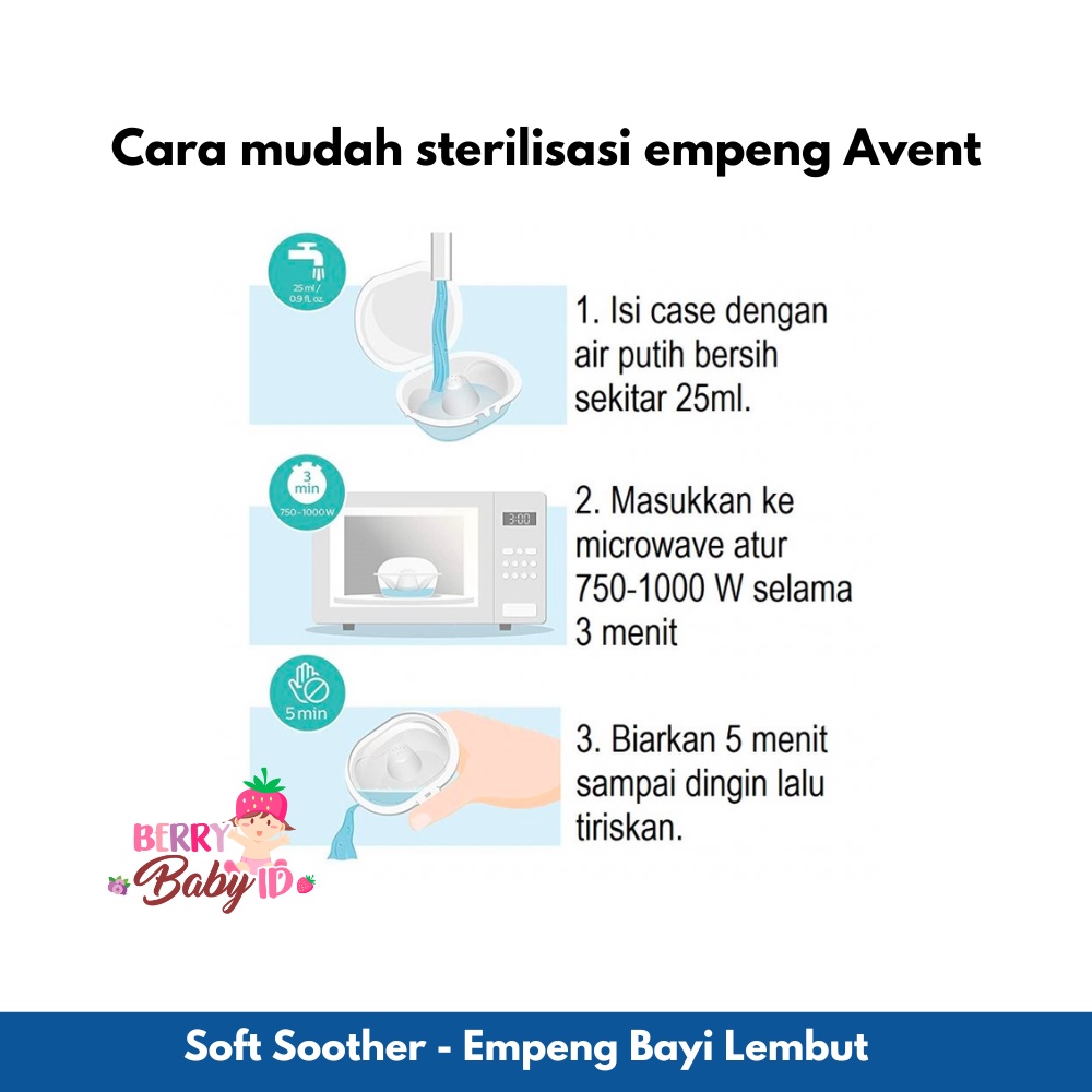 Philips Avent Soft Soother Twin Pack 2 Pc Empeng Bayi 0-6m 6-18m Berry Mart