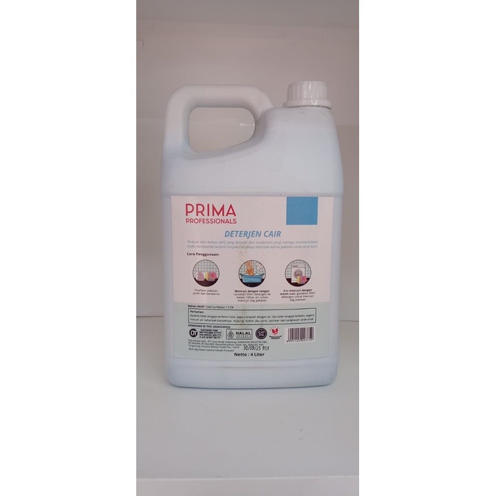 PRIMA Laundry Detergent (Cairan Pencuci Pakaian) 4L - Galon / Jerigen