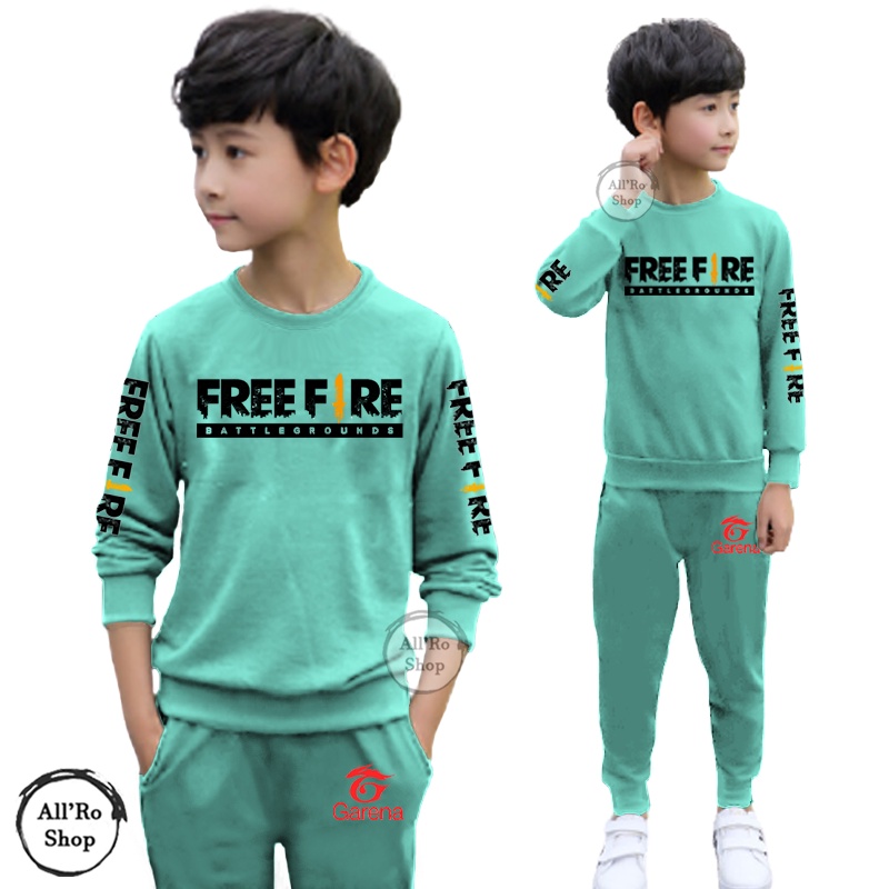 Baju Setelan Anak Remaja ABG UNISEX Olahraga Senam Motif FF EP EP FREE FIRE Booyah Stelan Anak Laki Usia 5 sampai 13 tahun ARS 00053