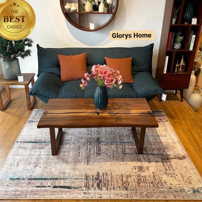 PROMO Karpet ruang tamu rumah alas meja abstrak kain nylon halus