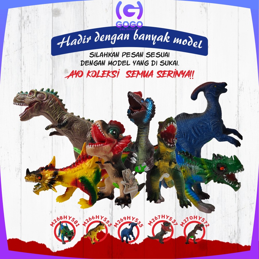 GOGO-M266 270 Mainan Action Figure Dinosaur / Mainan Anak Dinosaurus Bunyi / Mainan Dino Dinosaurus Jurassic Park