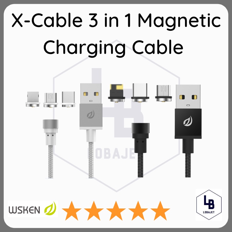 WSKEN X-Cable 3 in 1 (Micro USB Lightning USB Type C) Kabel Charger