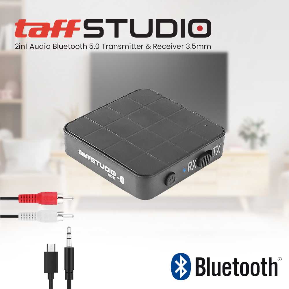 TaffSTUDIO 2in1 Audio Bluetooth 5.0 Transmitter &amp; Receiver 3.5mm - KN321 KN326