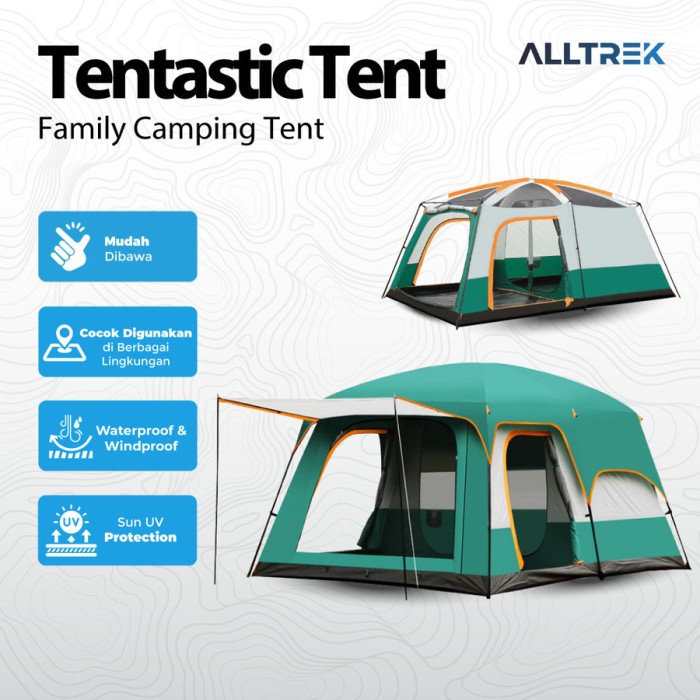 Tenda Camping Alltrek Tenda Camping Tentastic Outdoor 1 Bedroom + 1 Guest Room