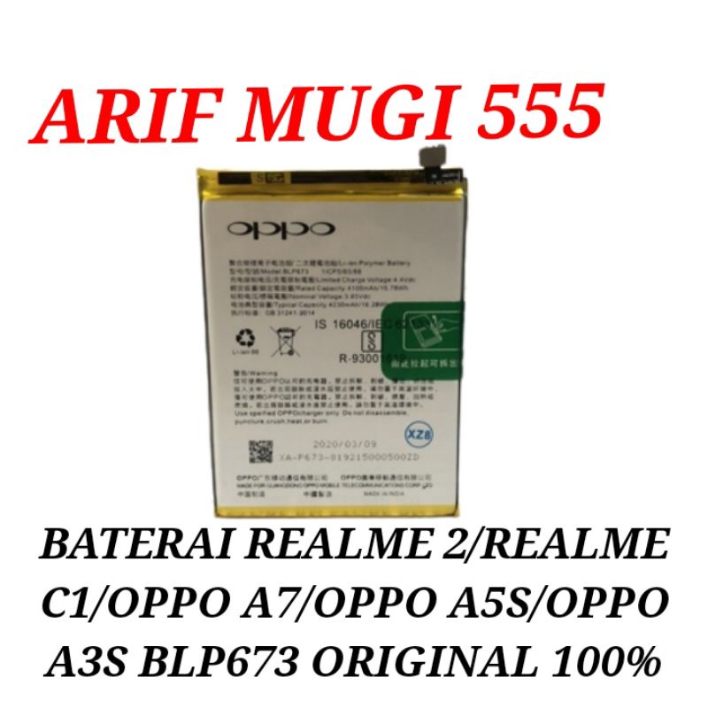 Baterai Battery Batrai Batu Batre Realme 2/Realme C1 BLP673 Original 100%