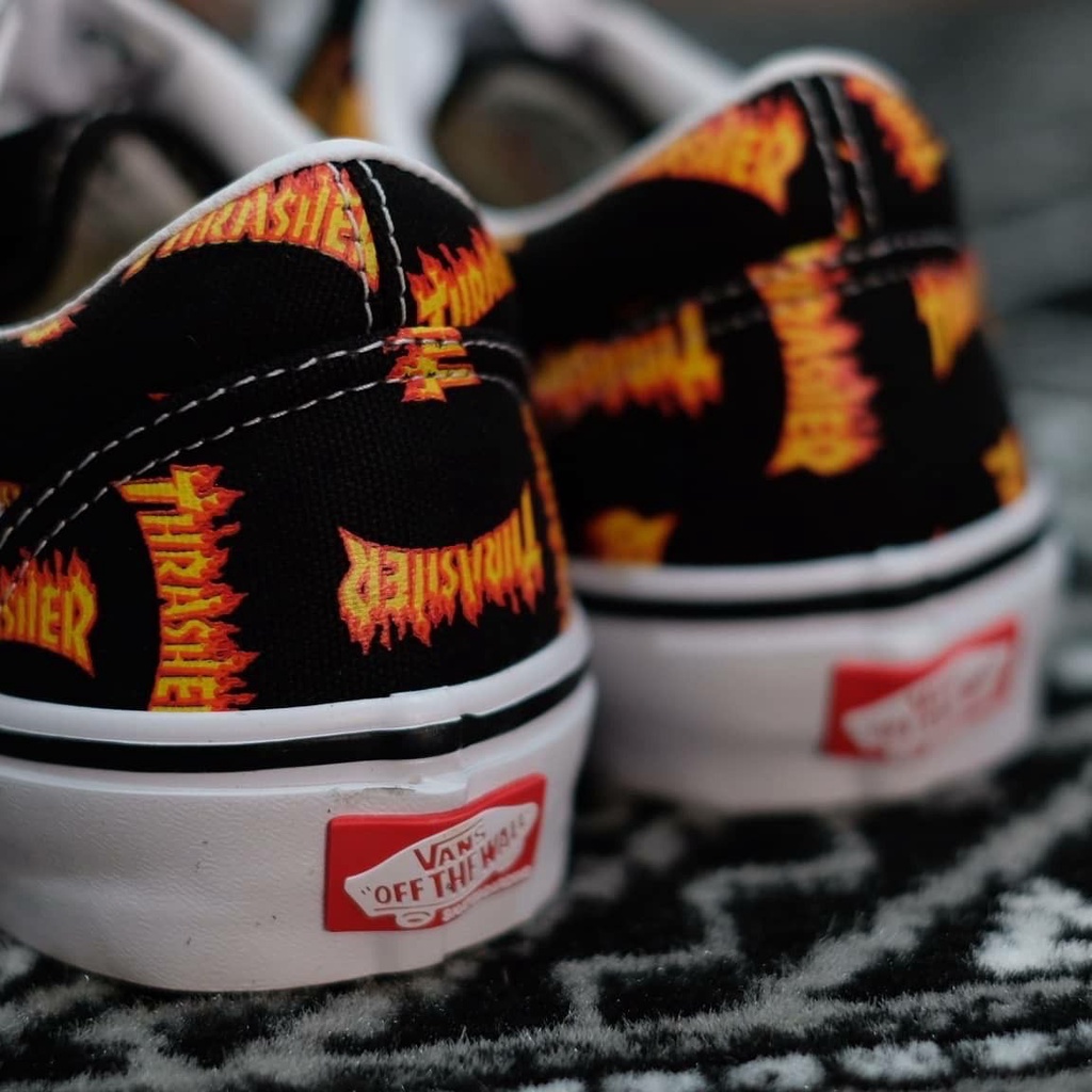 VANS OLDSKOOL SKATE X @thrashermag BLACK MULTI