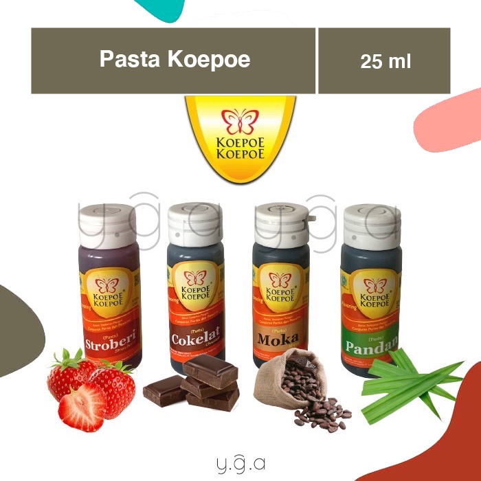 

Pasta Koepoe Koepoe Kupu 25ml - Cokelat / Pandan / Stroberi / Moka