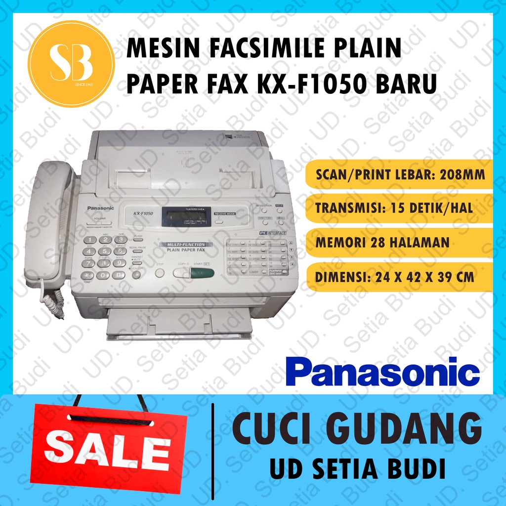 Mesin Facsimile Kertas HVS / Plain Paper Fax Panasonic KX-F1050 Baru Gres