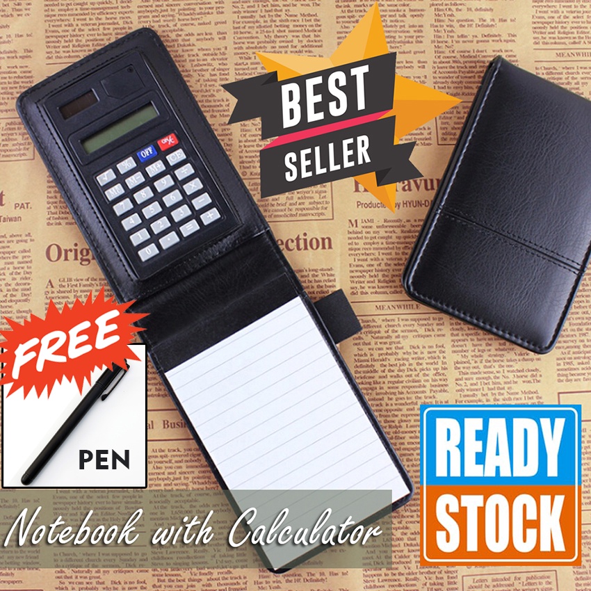 

MI SHOPINN - Buku Catatan Kecil Binder Notebook dengan Kalkulator dan Pen Note Book Mini Calculator Agenda Jurnal
