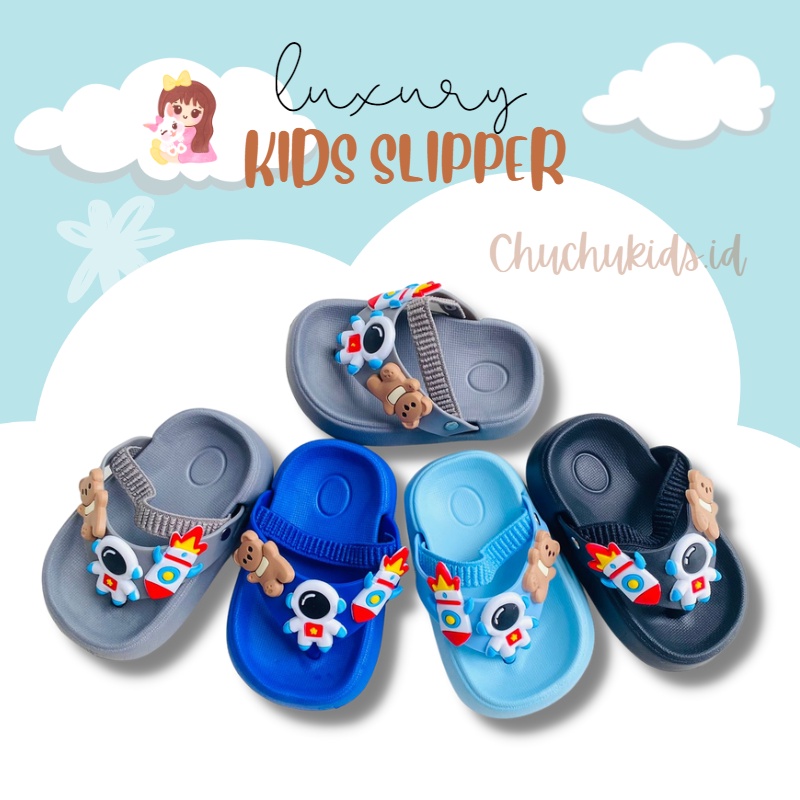 Sandal Bayi / Sandal Anak Laki Laki / SANDAL JEPIT Anak cowok Astronot / Sandal Jepit Karet Usia 1 2 3 4 5 tahun