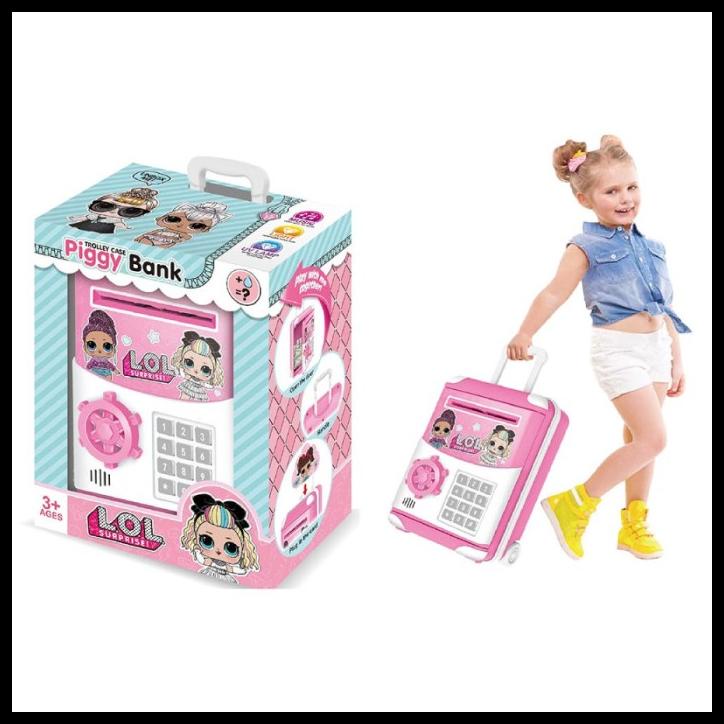 

Trolley Case Piggy Bank Celengan Troli Kecil Brankas Kasir Atm Mini